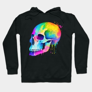 Paint Splatter Rainbow Skull Hoodie